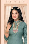 Crayons H Dot By Hirwa Straight With Embroidery Kurtis Wholesale Clothing Suppliers In India